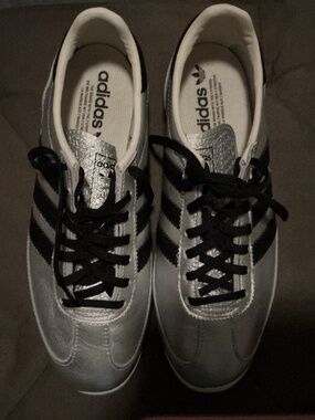 Adidas Women’s Silver SL 72 OG Sneakers with Black Stripes